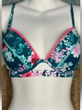 Shade Shore Floral Bikini Top SIZE 34DD
